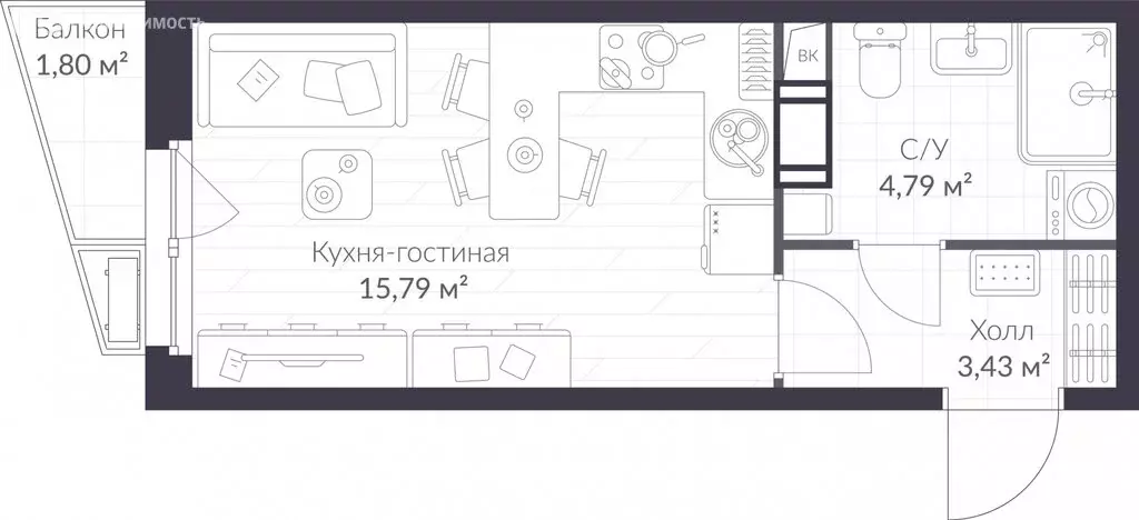 Квартира-студия: Сертолово, ЖК Верен Норт Сертолово (24.55 м) - Фото 0
