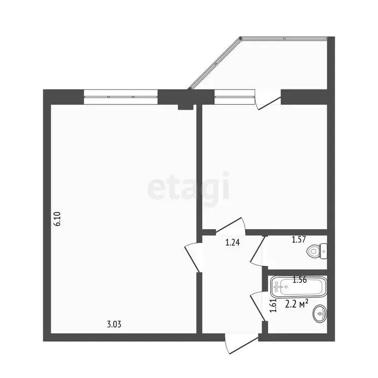 1-комнатная квартира: Тюмень, Обдорская улица, 5к1 (42.6 м) - Фото 1
