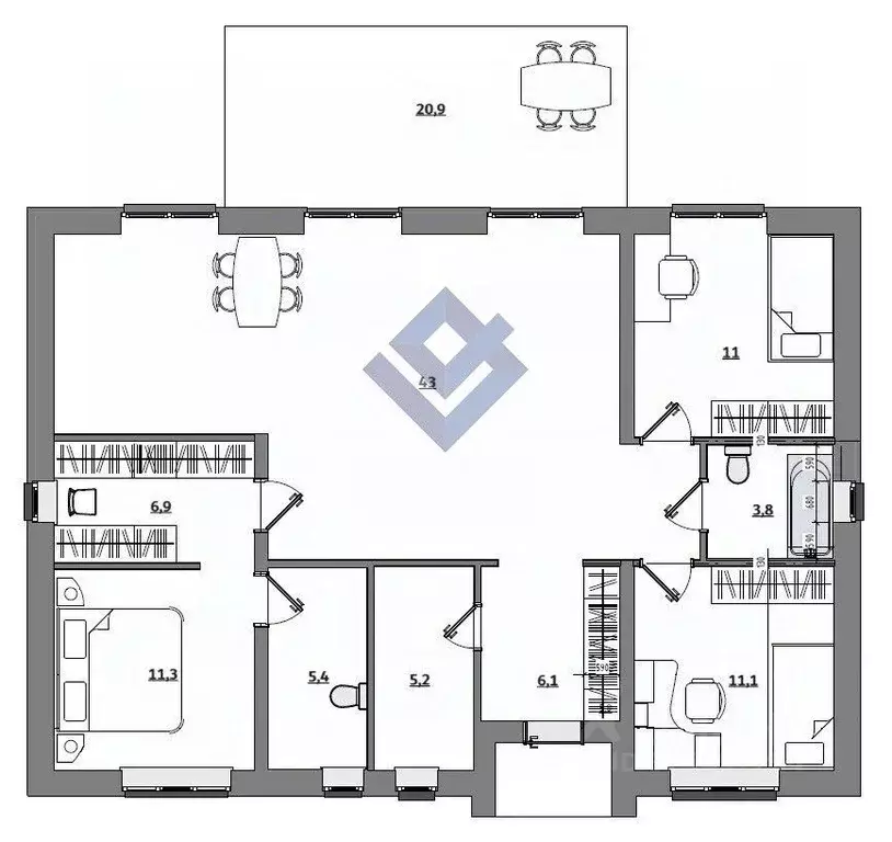 Свободной планировки кв. Пермский край, Пермский муниципальный округ, ... - Фото 2