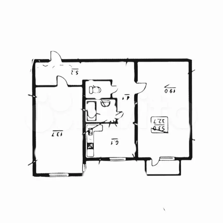 2-к. квартира, 54 м, 4/4 эт. - Фото 0