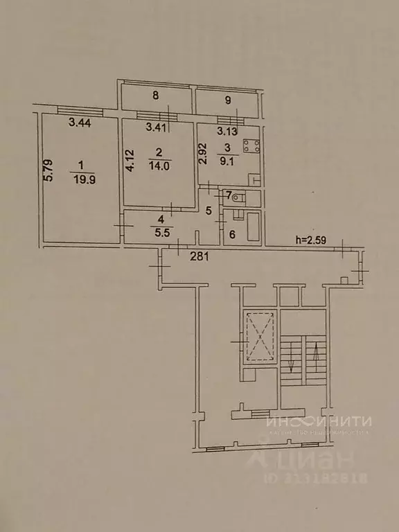 2-к кв. Московская область, Балашиха ул. Свердлова, 53 (55.9 м) - Фото 0