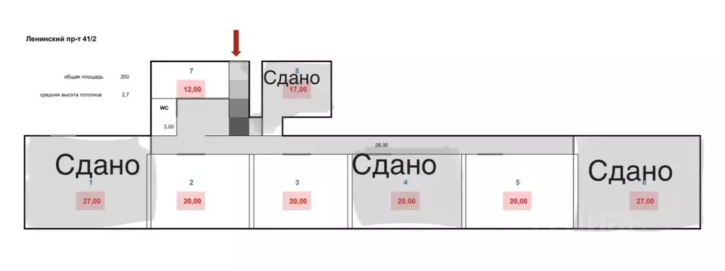 Помещение свободного назначения в Москва Ленинский просп., 41/2 (20 м) - Фото 1