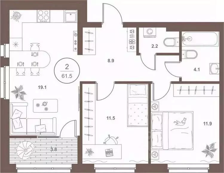 2-к кв. Пензенская область, Пенза Арбеково жилрайон, Дальнее Арбеково ... - Фото 2