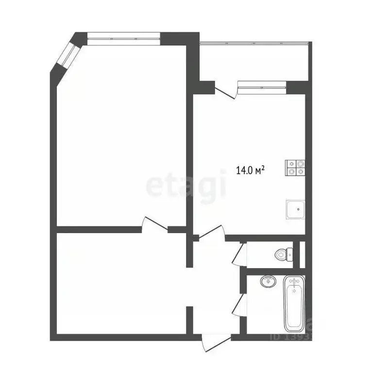1-к кв. Тюменская область, Тюмень Народная ул., 4к3 (51.5 м) - Фото 2