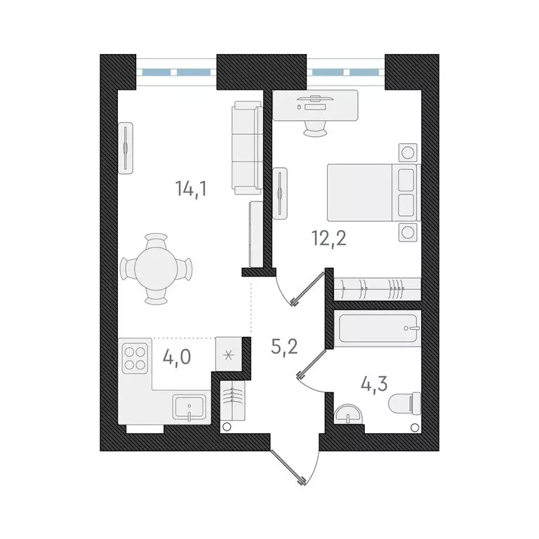 2-комнатная квартира: Новосибирск, Плановая улица, 60А (39.8 м) - Фото 0