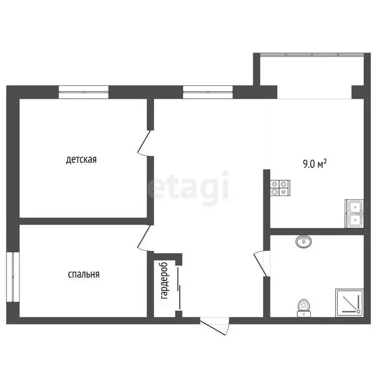 2-комнатная квартира: Аристово, Светлая улица, 25 (57.4 м) - Фото 0