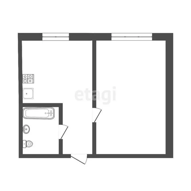 1-комнатная квартира: Узловая, улица Пушкина, 4А (34 м) - Фото 1