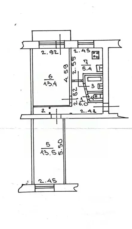 2-к кв. Новгородская область, Великий Новгород просп. Мира, 23к1 (42.4 ... - Фото 1