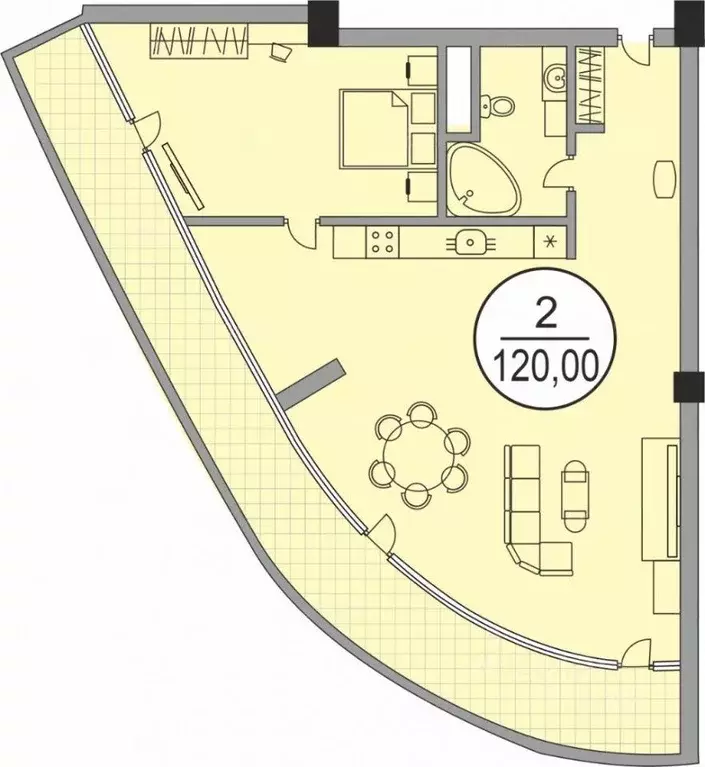 Квартира, 2 комнаты, 120 м - Фото 0