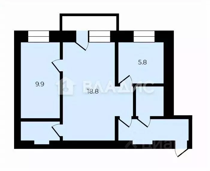 2-к кв. Московская область, Долгопрудный Московское ш., 35 (45.3 м) - Фото 2