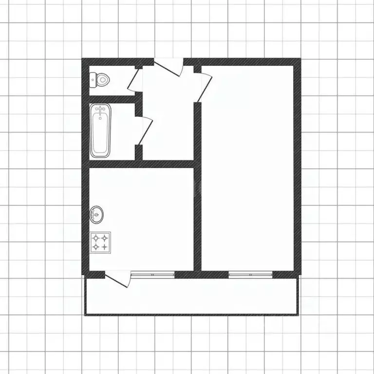 1-к кв. Белгородская область, Белгород бул. Строителей, 18 (33.4 м) - Фото 1