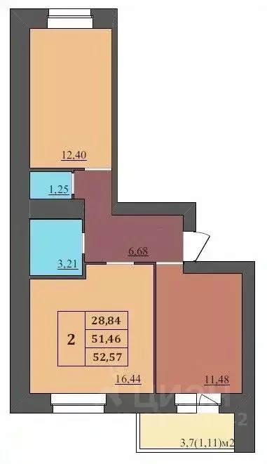 2-к кв. Ярославская область, Ярославль Северный жилрайон, 15-й мкр,  ... - Фото 1