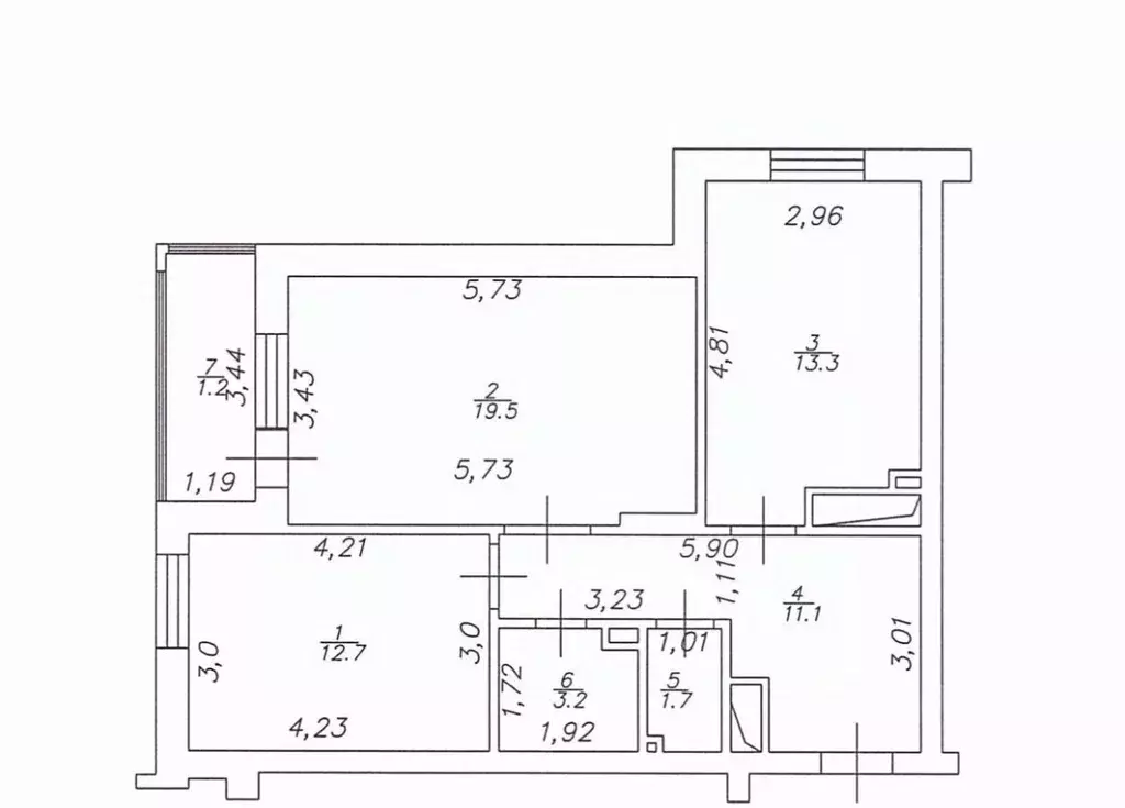 2-к кв. Татарстан, Казань ул. Наиля Юсупова, 13 (61.5 м) - Фото 2