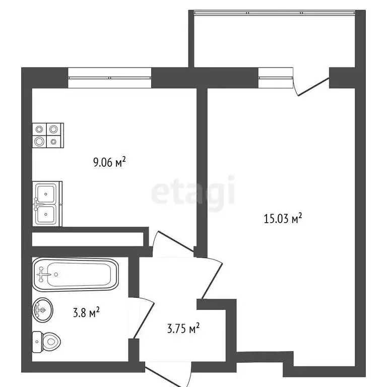 1-комнатная квартира: Ярославль, Тутаевское шоссе, 107 (32.53 м) - Фото 1