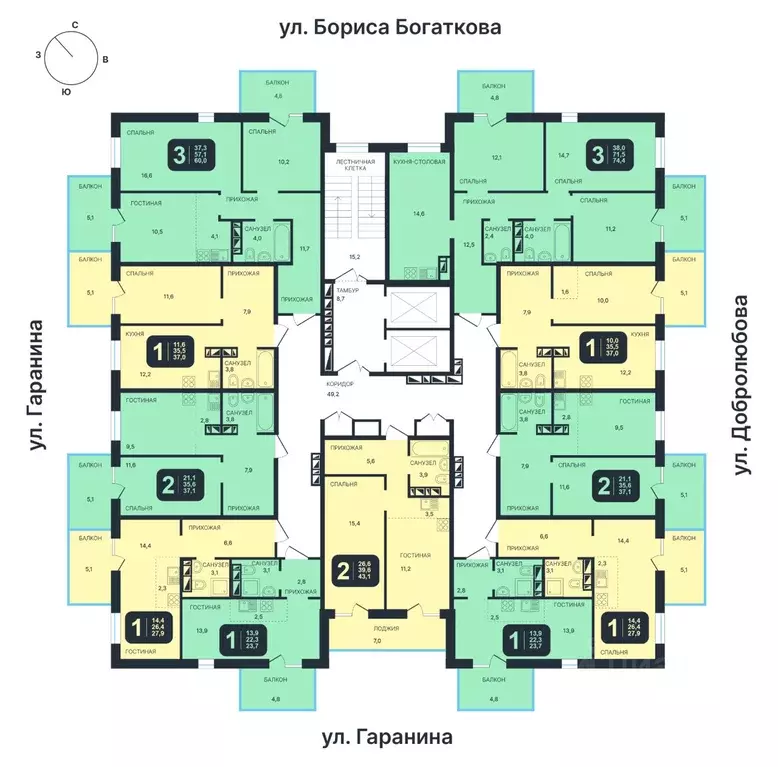 Студия Новосибирская область, Новосибирск ул. Гаранина, 45 (23.7 м) - Фото 0