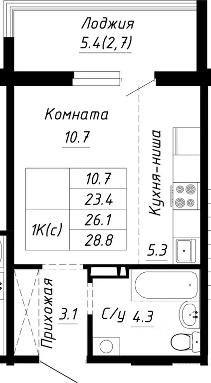 1-к кв. Алтайский край, Барнаул ул. Им. Анатолия Мельникова, 1 (26.1 ... - Фото 0