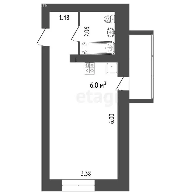Квартира-студия: Вологда, улица Лаврова, 9А (26.9 м) - Фото 0
