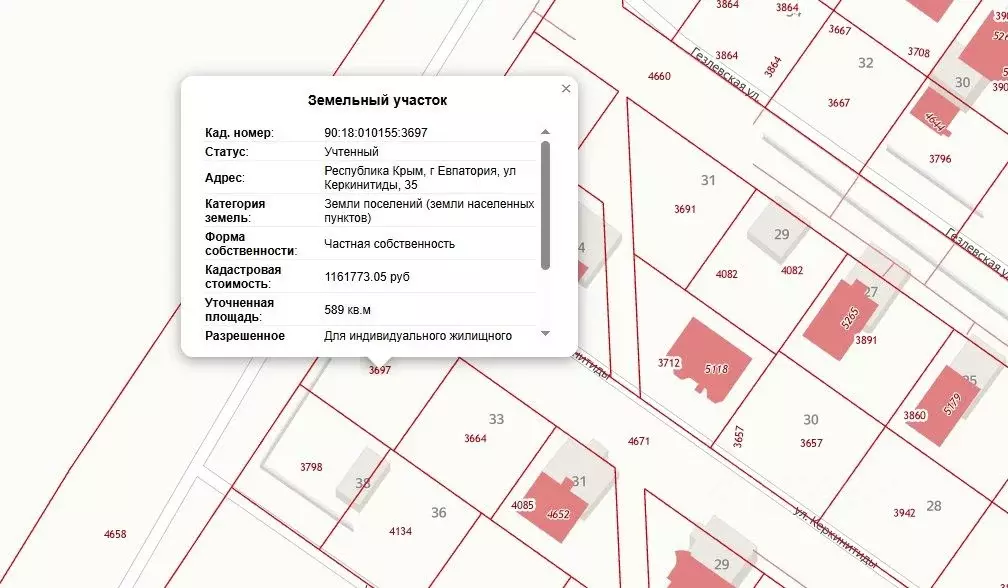 Участок в Крым, Евпатория ул. Керкинитиды, 35 (6.0 сот.) - Фото 1