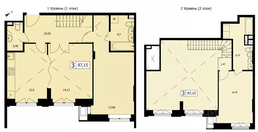 2-к кв. Москва ул. Маршала Тимошенко, 8 (62.9 м) - Фото 0