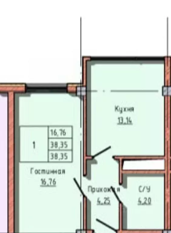 1-к кв. Кабардино-Балкария, Нальчик ул. Атажукина, 2 (38.35 м) - Фото 0