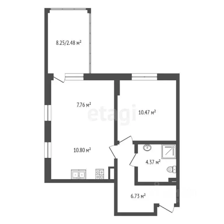 1-к кв. Тюменская область, Тюмень ул. Парада Победы, 17 (40.3 м) - Фото 2