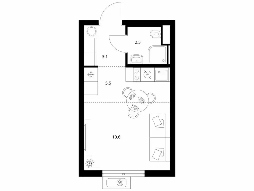 Квартира-студия: Москва, ЖК Митинский Лес, к14 (21.7 м) - Фото 1