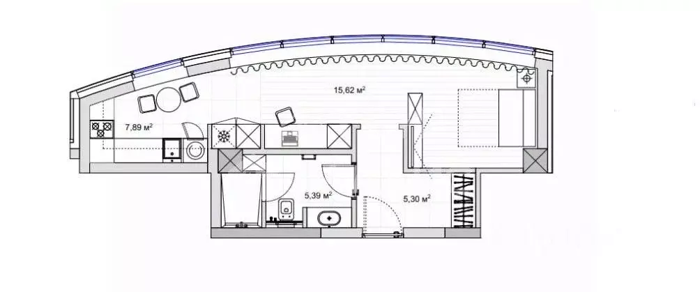 Квартира, студия, 34.2 м - Фото 2
