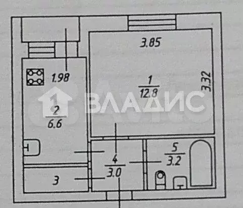 1-к. квартира, 27,1 м, 9/9 эт. - Фото 0