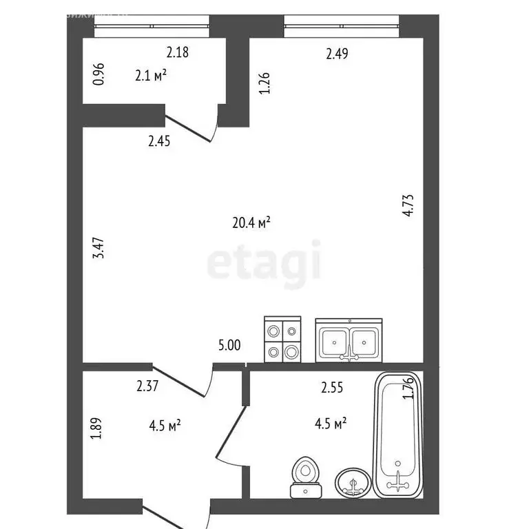 Квартира-студия: Санкт-Петербург, Парфёновская улица, 11к1 (31.5 м) - Фото 1