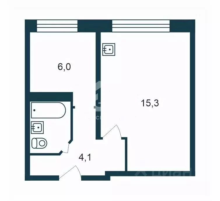 1-к кв. Новосибирская область, Новосибирск ул. Блюхера, 63 (30.0 м) - Фото 2