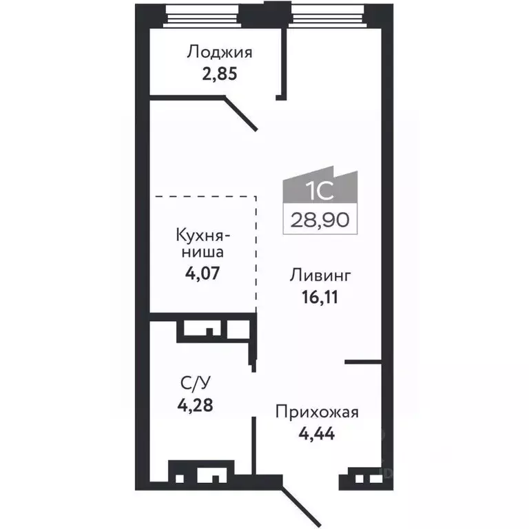 Студия Томская область, Томск Черемошники мкр, ул. Бердская, 14/3 ... - Фото 2