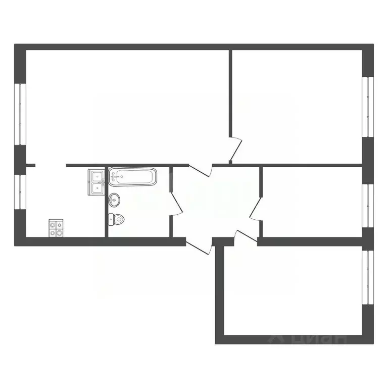 4-к кв. Санкт-Петербург Краснопутиловская ул., 103 (48.0 м) - Фото 2