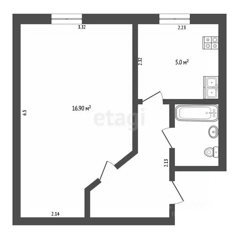1-к кв. Тюменская область, Тюмень ул. Бабарынка, 69 (29.0 м) - Фото 1