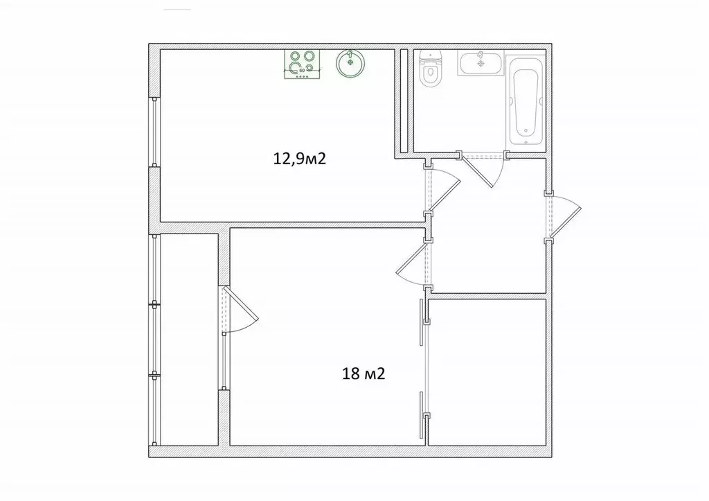 1-к кв. Ленинградская область, Всеволожский район, Романовское с/пос, ... - Фото 1