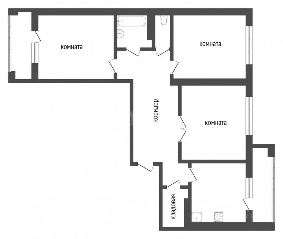 3-к кв. Тюменская область, Тюмень Ямская ул., 86 (92.5 м) - Фото 2
