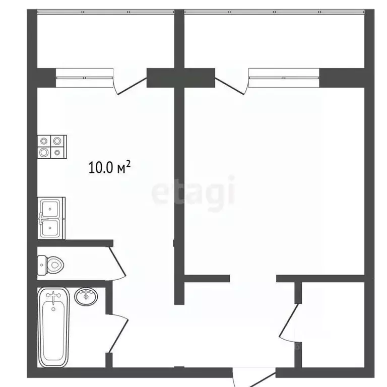 1-к кв. Пермский край, Пермь ул. Костычева, 42 (42.2 м) - Фото 1