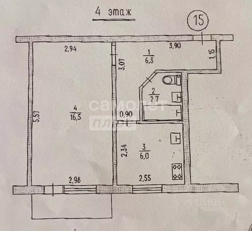 1-к кв. Крым, Керчь ул. Кирова, 31 (31.5 м) - Фото 2