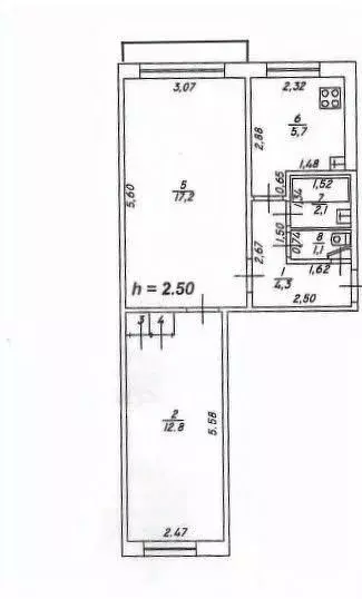 2-к кв. Тверская область, Тверь пос. Химинститута, 40 (43.3 м) - Фото 2