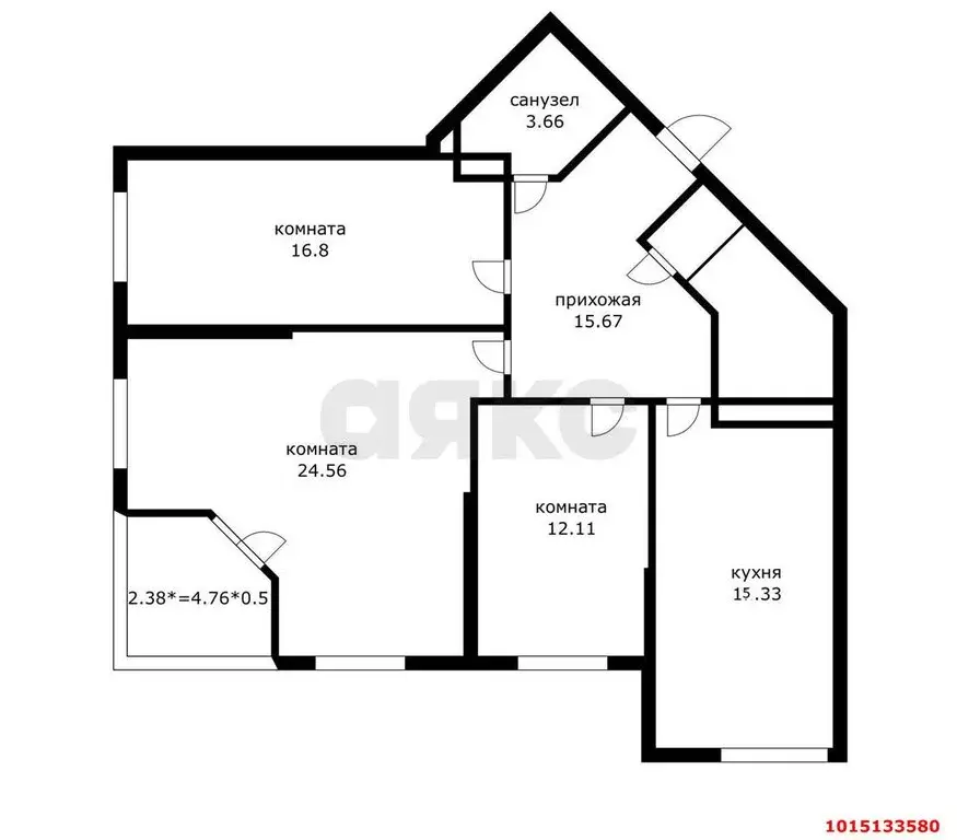 3-комнатная квартира: Краснодар, улица Красных Партизан, 4/15 (86.9 м) - Фото 1