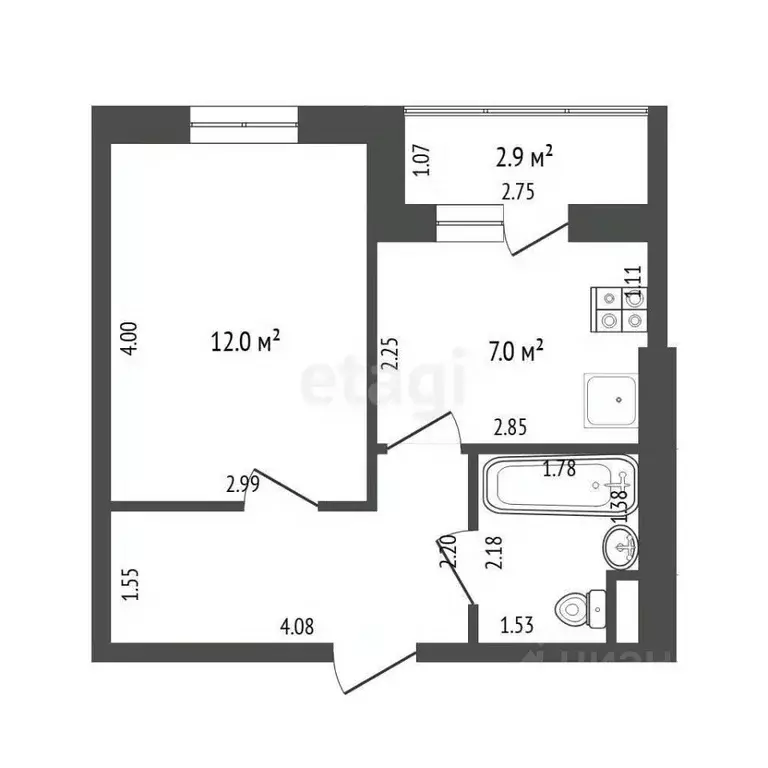 1-к кв. Тюменская область, Тюмень ул. Тимофея Чаркова, 69к2 (29.1 м) - Фото 1