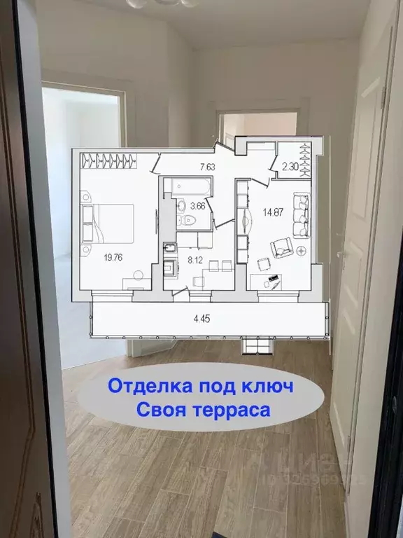 2-к кв. Санкт-Петербург ул. Руднева, 18 (60.8 м) - Фото 1