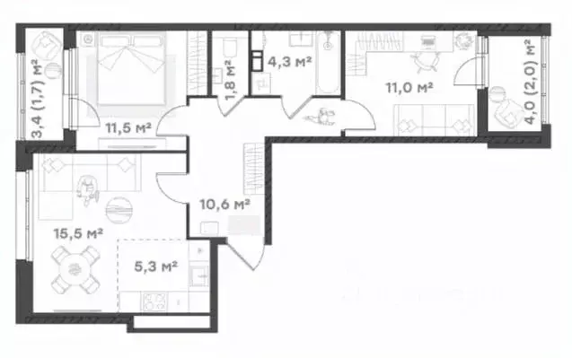 2-к кв. Ярославская область, Ярославль Тутаевское ш., 93Б (63.7 м) - Фото 1