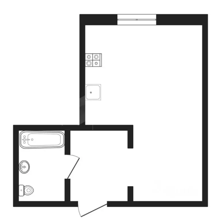 Студия Тюменская область, Тюмень ул. Василия Малкова, 10 (28.3 м) - Фото 2