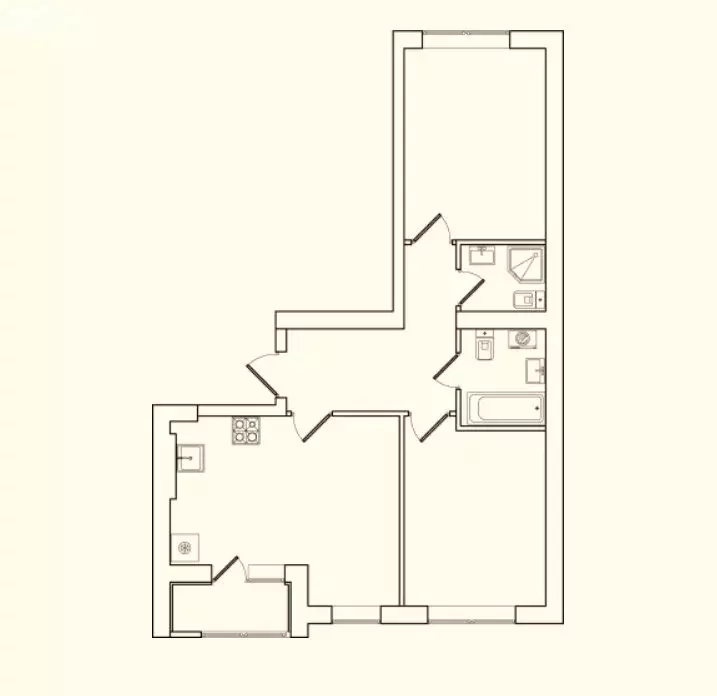2-комнатная квартира: посёлок Холмогоровка, Южная улица, 12Ак4 (58.2 ... - Фото 1