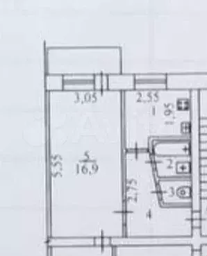 2-к. квартира, 44,6 м, 5/5 эт. - Фото 0