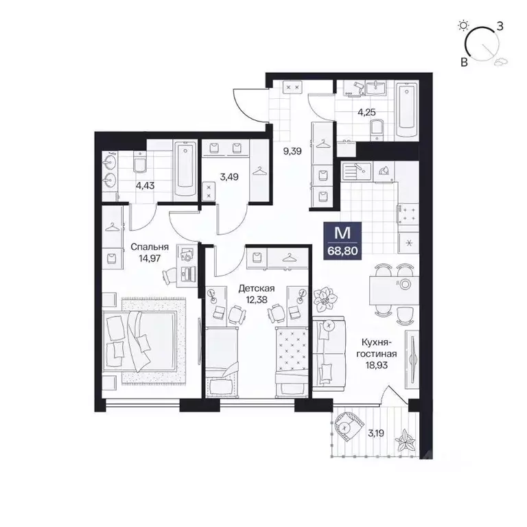 2-к кв. Волгоградская область, Волгоград просп. Имени В.И. Ленина, 59Г ... - Фото 1