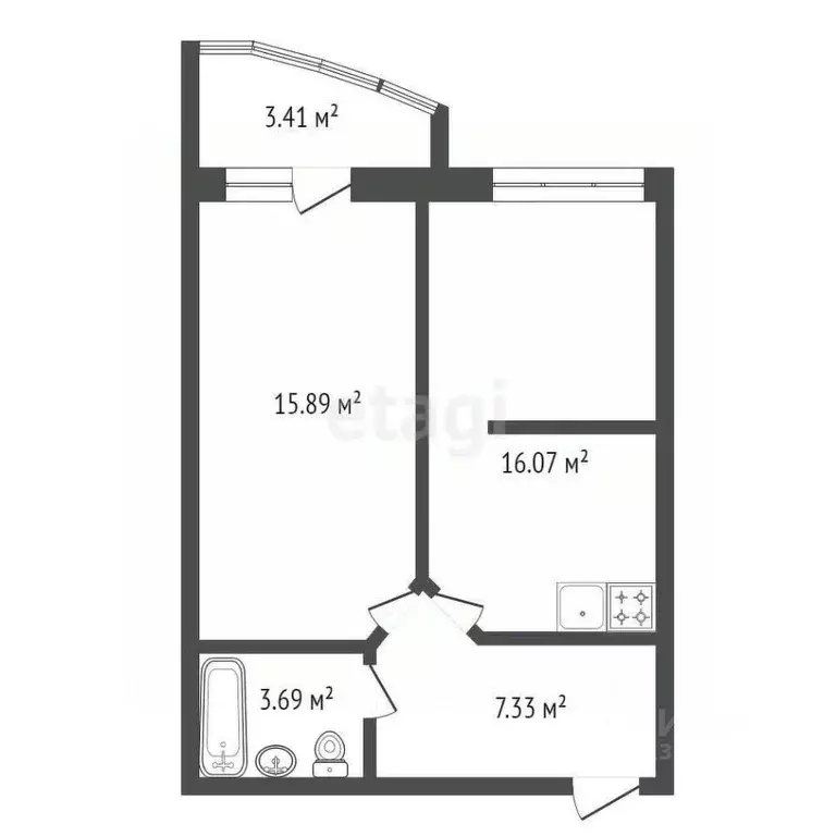 2-к кв. Красноярский край, Красноярск ул. Елены Стасовой, 40А (43.4 м) - Фото 1