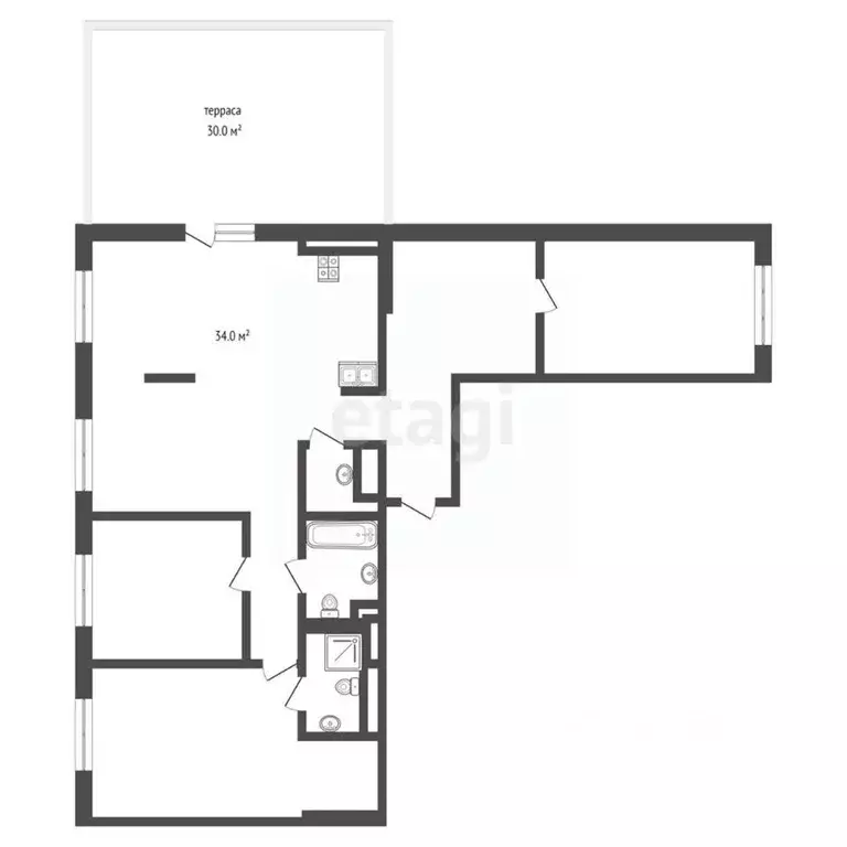3-к кв. Тюменская область, Тюмень ул. 50 лет Октября, 57Бк2 (113.9 м) - Фото 2