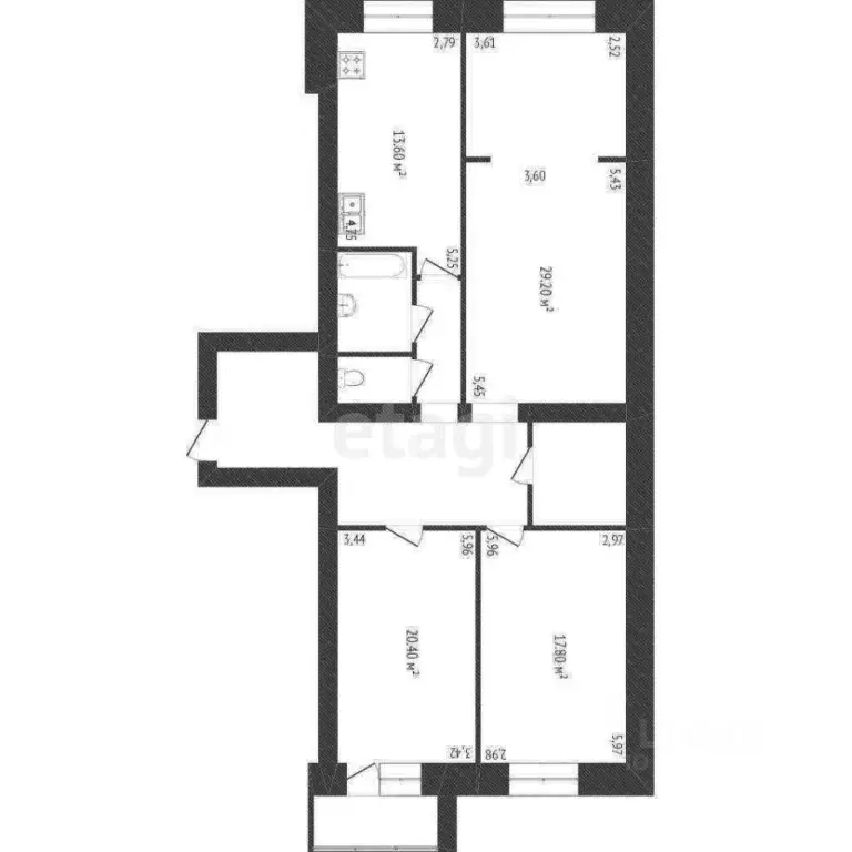 3-к кв. Белгородская область, Белгород ул. 5 Августа, 31 (113.0 м) - Фото 2