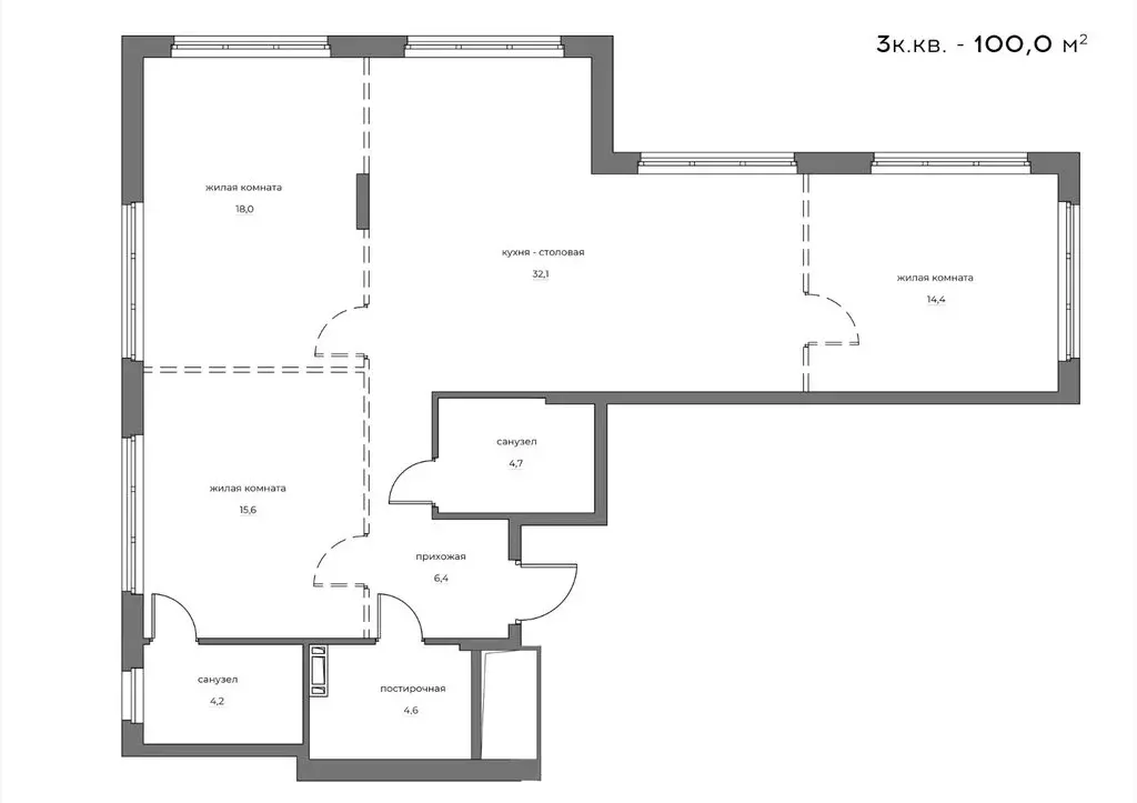3-комнатная квартира: Пенза, улица Богданова, 39 (100 м) - Фото 1